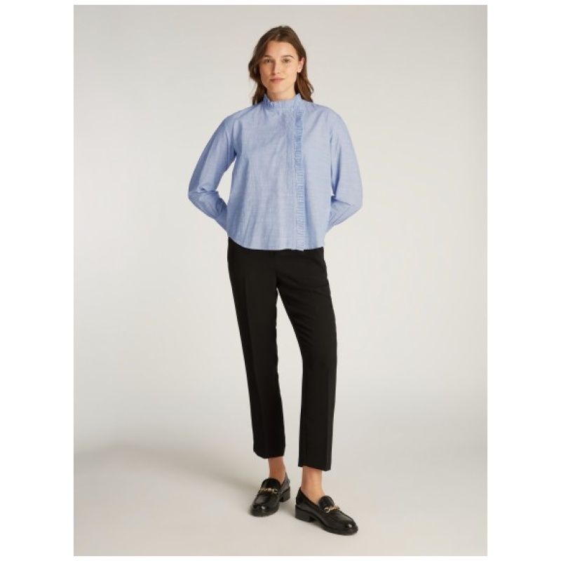 TOMMY HILFIGER Cotton Stp ruffle relaxed shirt